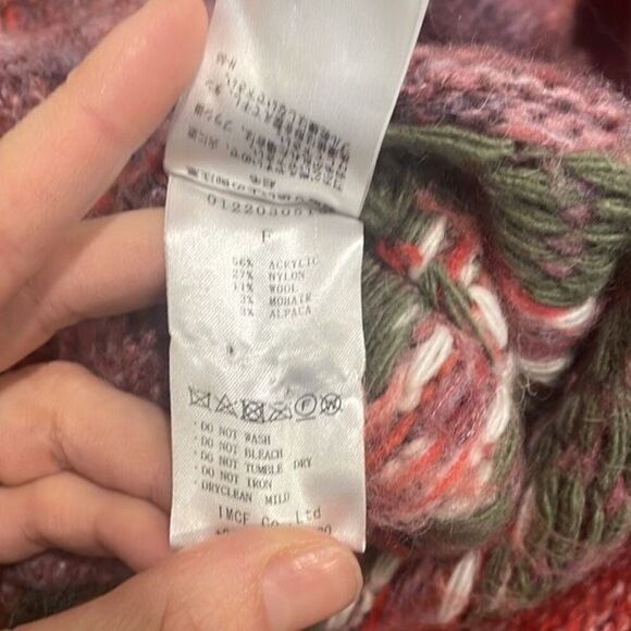 Perverze Blend Border Knit Cardigan / Pink Size F Small/Medium - Picture 10 of 11